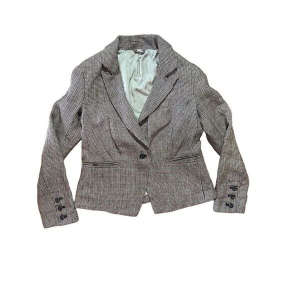 Free People Chess Blazer Garnet Linen Long Sleeve Single Button Closure Small - Picture 6 of 11